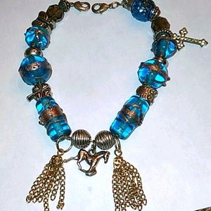 Crystal & Blown Horse charm